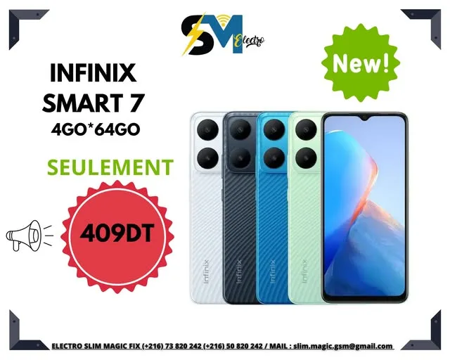 Publication : Infinix Smart 7 à 409 DT